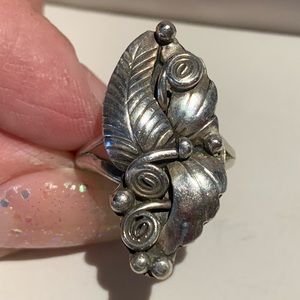 Sterling Navajo Signed TC Thomas Charley Ring Sz 7